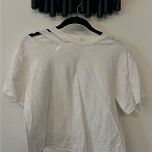 Dance & Marvel Distressed White Short Sleeve Tee